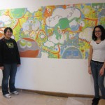 Adrienne and Isabelia (RBS Alumni) with of our finished mural from the "Now You See It, Now You Don't" show at the Flat Iron Building 2010