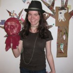 Teen artist Monica with her sculpture 2011