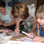 3 generations of creative thinkers at the "Art in the Air" youth art show May 2011